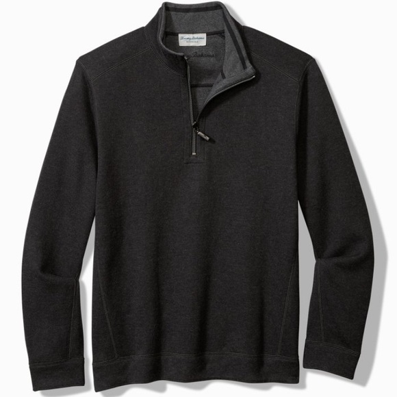 Tommy Bahama Expresso Bayview Half Zip Pullover L - Picture 7 of 9